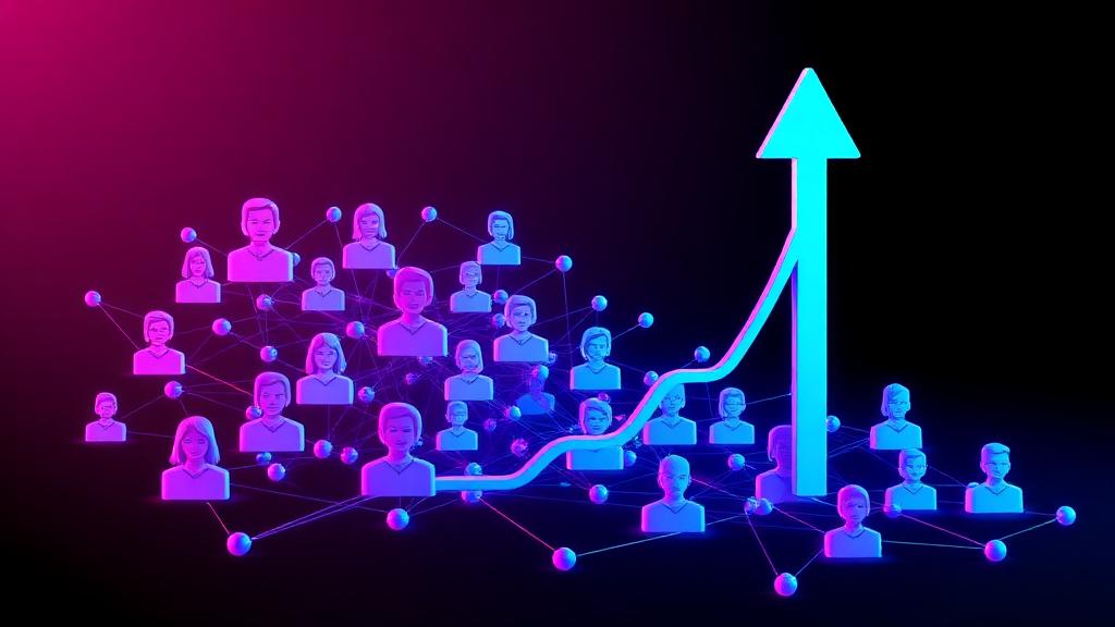 Customer network and rising demand curve representing market readiness
