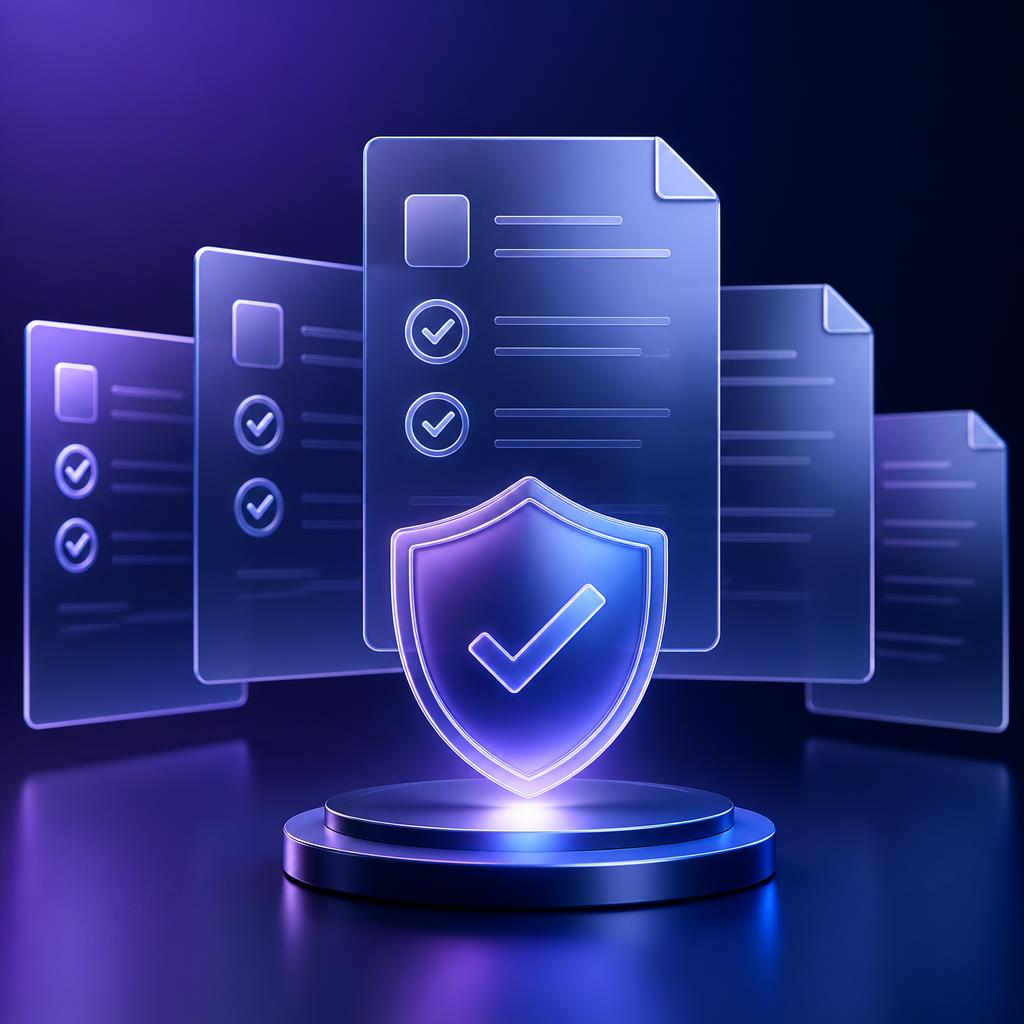Structured due diligence checklists validated with a certification seal