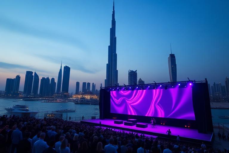 AlwayzON Flagship global convergence stage against the Dubai skyline